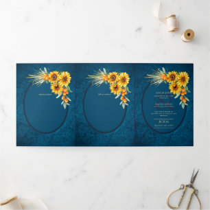 Nuestra Boda 6 pages Sunflower Mariage Invitation