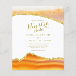 Nuestra Boda AGATE Gold Spanish Wedding INVITE