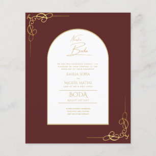 Nuestra Boda Budget Gold Accent Bilingual Invite Flyer
