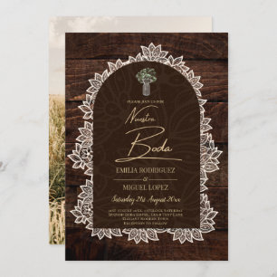 Nuestra Boda Budget Photo Wedding Invite Rustic 