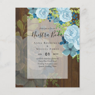 NUESTRA BODA Dusty Blue Floral BUDGET Flyer