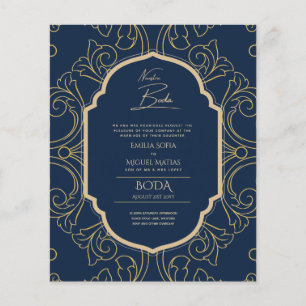 Nuestra Boda GOLD Frame Spanish Wedding INVITE Flyer