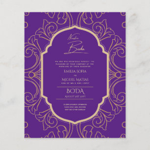 Nuestra Boda GOLD Frame Spanish Wedding INVITE Flyer