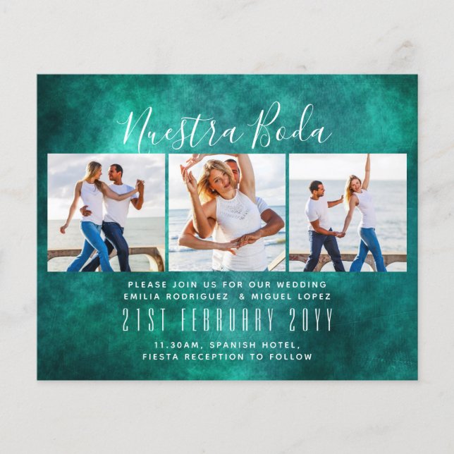 Nuestra Boda Photo Collage Wedding INVITE (Front)