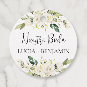 Nuestra boda Round Favour Tags