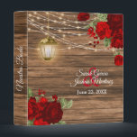 Nuestra Boda-  Rustic Wood, Lantern & Flowers Binder<br><div class="desc">Nuestra Boda Photo Album or Planner featured in a rustic wood background with beautiful dark red rose and tulip flowers, a glowing lantern and trendy string lights ready for you to personalize. ⭐This Product is 100% Customizable. Graphics and / or text can be added, deleted, moved, resized, changed around, rotated,...</div>