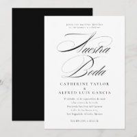 Nuestra Boda Spanish Language Black Script Wedding