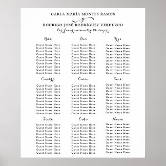 NUESTRA BODA Spanish Wedding Seating Chart