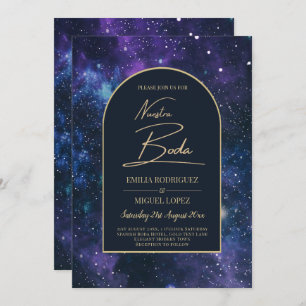 NUESTRA BODA Starry Nuit violet bleu INVITATION