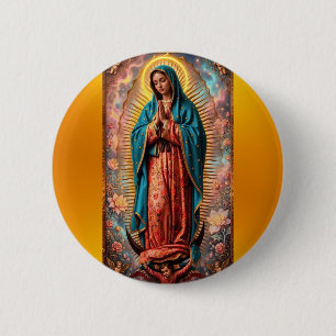 Nuestra Señora de Guadalupe 2 Inch Round Button