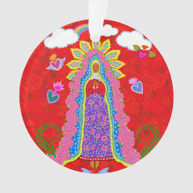 Nuestra Señora de Guadalupe Red Ornament (Front)