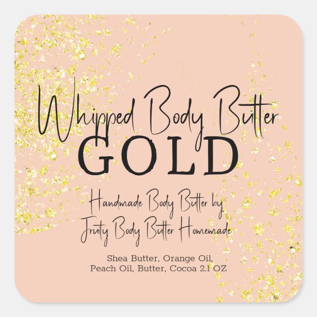 Nuetral Colours Bath Branding Packaging Square Sticker (Front)