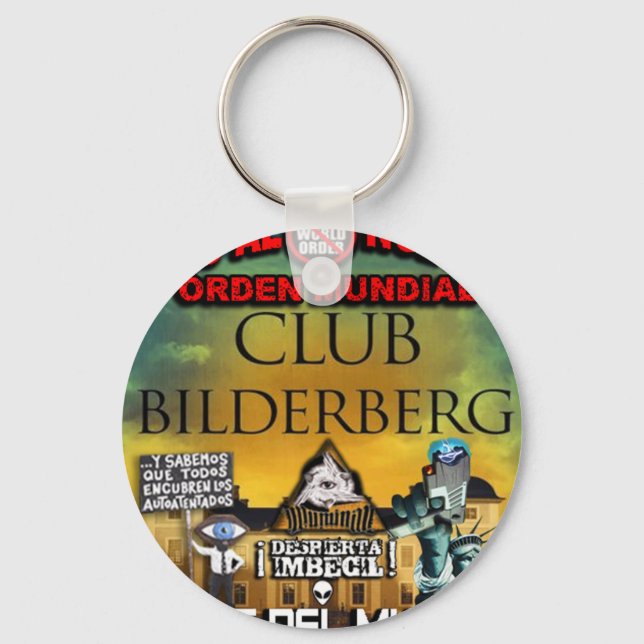 NUEVO ORDEN MUNDIAL ILLUMINATI BILDERGERG KEYCHAIN (Front)