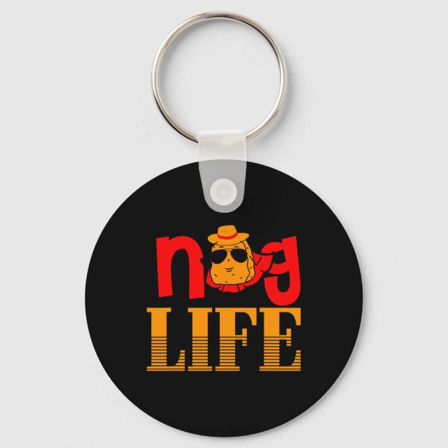 Nug Life Chicken Nugget Funny  Keychain (Front)