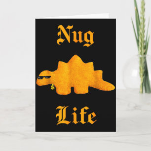 Nug Life Dinosaur Chicken Nugget Funny Retro  Card