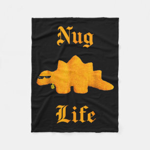 Nug Life Dinosaur Chicken Nugget Funny Retro  Fleece Blanket