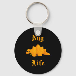Nug Life Dinosaur Chicken Nugget Funny Retro  Keychain