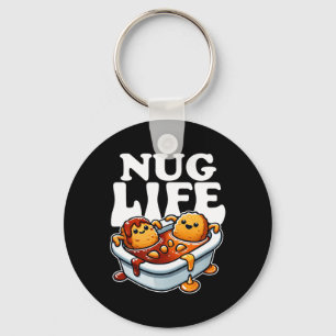 Nug Life Funny Chicken Nuggets In Bbq Sauce Cartoo Keychain