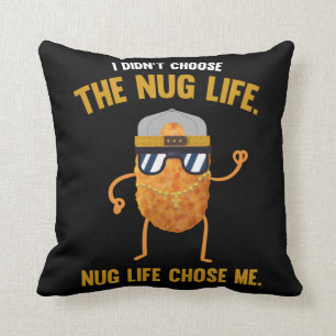 Nug Life Funny Chicken Nuggets Throw Pillow