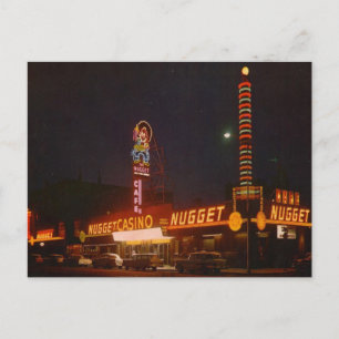 Nugget Carson City's Oldest Casino Post Card Neon