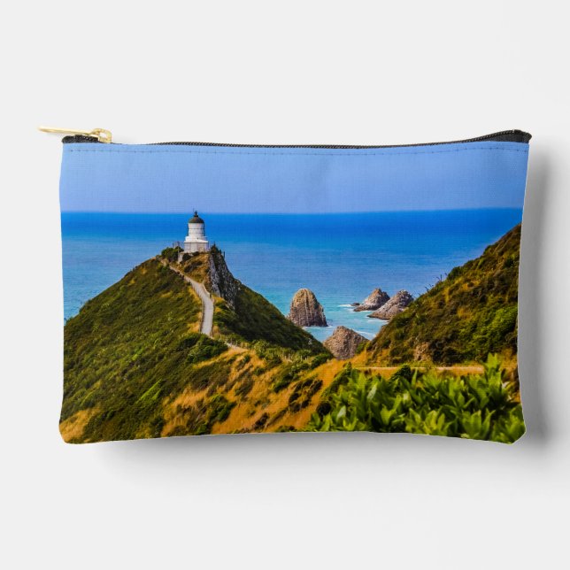 Nugget Point lighthouse, New Zealand Accessory Pouch (Front)