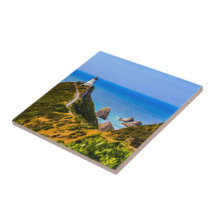 Nugget Point lighthouse, New Zealand Tile