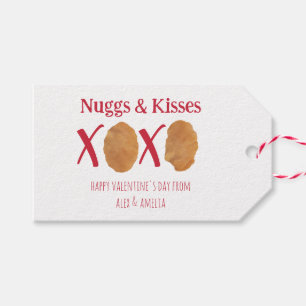 Nuggs & Kisses Chicken Nugget Punny Valentine Gift Tags