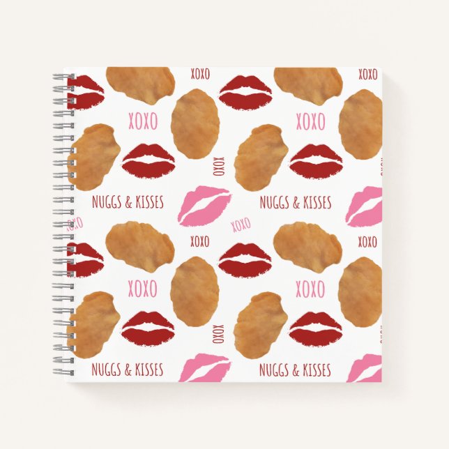 Nuggs & Kisses Valentine's Chicken Nuggets Lips Notebook (Front)