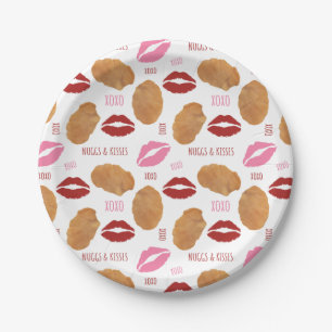 Nuggs & Kisses XOXO Lips Pattern Valentine Paper Plate