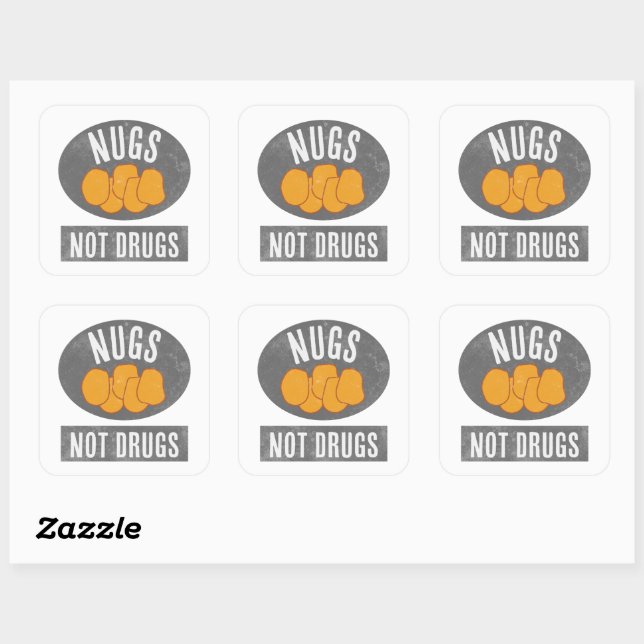 Nugs Not Drugs Square Sticker (Sheet)