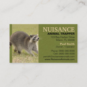 Nuisance Animal Trapper Business Card