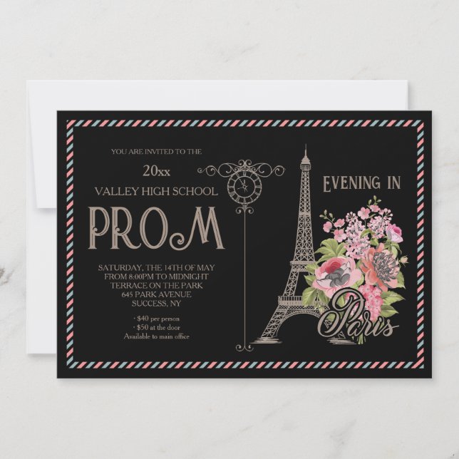 Nuit À Paris Prom Invitations (Devant)