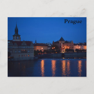 NUIT AU-DESSUS DE CARTE POSTALE DE PRAGUE