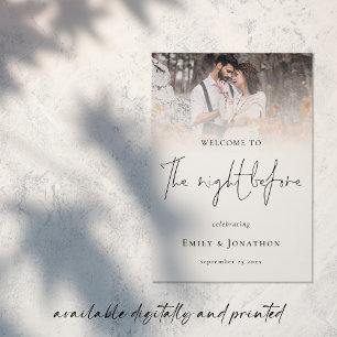 Nuit avant la répétition Mariage Affiche de bienve