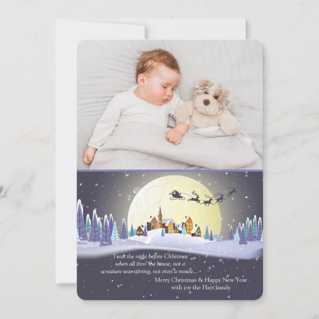 Nuit avant Noël Photo Carte de vacances (Devant)