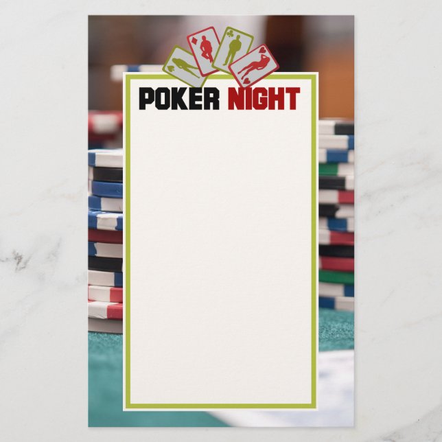 Nuit de poker avec cartes à jouer et jetons de pok (Devant)
