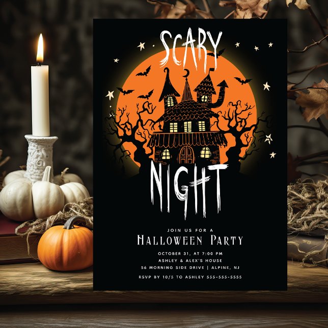 Nuit d'Halloween effrayant Invitation (Créateur téléchargé)