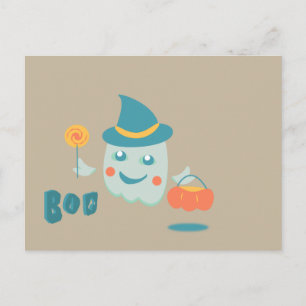 Nuit d'Halloween effrayante avec carte postale Fan
