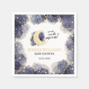 Nuit d'or lune baby shower serviettes en papier