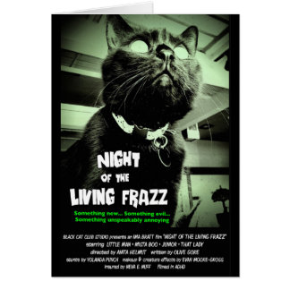 "Nuit du Frazz vivant !" Carte de note de chat de