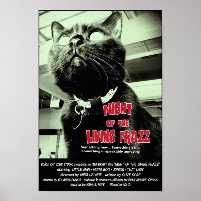 Nuit du Frazz Vivant ! Poster du film de chat, rou (Devant)