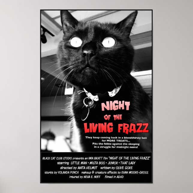 Nuit du Frazz Vivant ! Poster du film d'horreur de (Devant)
