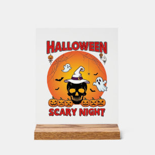 Nuit effrayante d'Halloween Crâne Chapeau de sorci