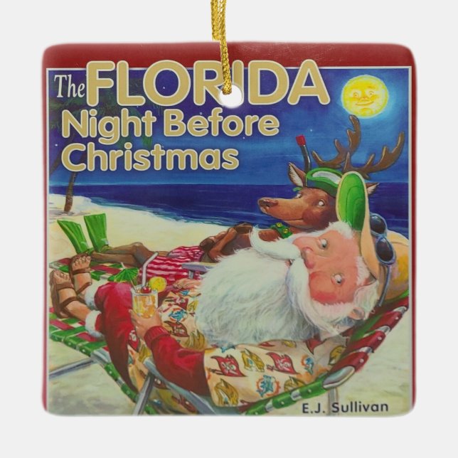 Nuit en Floride avant Noël Ornement en céramique (Devant)