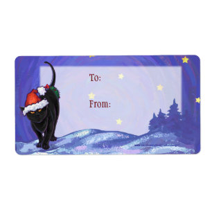 Nuit étoile Noir Chat Noël