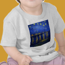 Nuit étoilée au-dessus du Rhône t-shirts