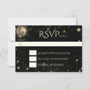 Nuit étoilée avec carte Lune Gold RSVP