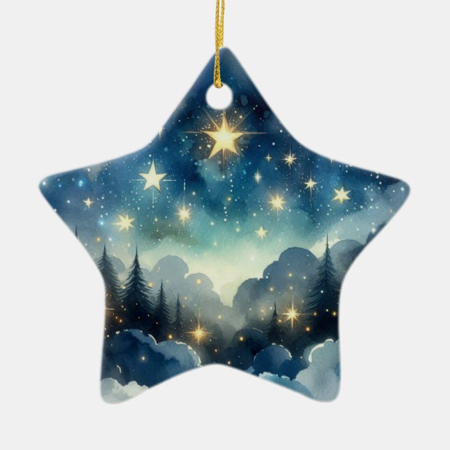 Nuit étoilée mignonne ornement arbre de Noël (Devant)