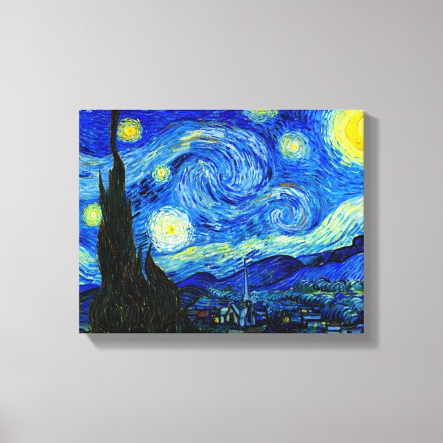Nuit étoilée par Van Gogh Belle toile d'art Imprim (Recto)