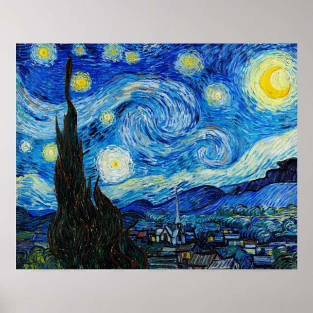 Nuit étoilée par Vincent Van Gogh Poster (Devant)